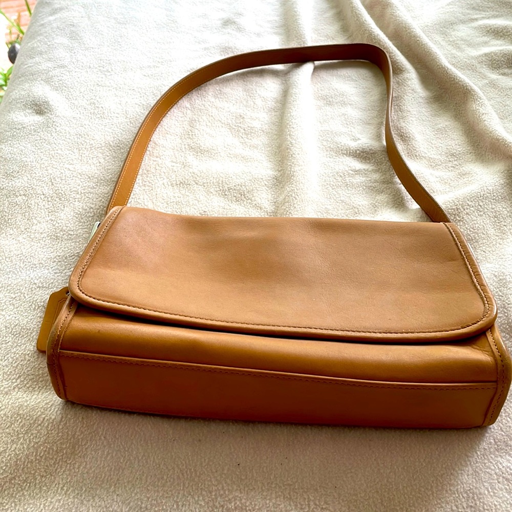 Vintage tan leather Coach purse